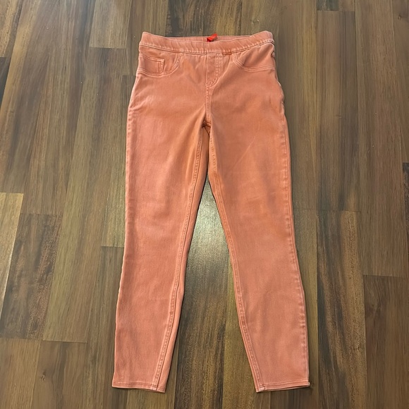 Spanx Jeggings Jean-ish Ankle Leggings Coral Color Size Medium - Picture 2 of 12